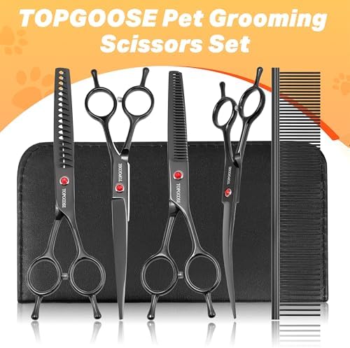 Dog Grooming Scissors Kit, Professional 6 in 1 Pet Scissors Sharp Shears Set - Image 7