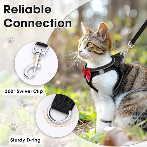 Cat Vest Harness and Leash Set, Escape Proof Kitten Harness Black M - Image 5