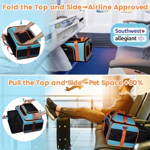 Petskd Top and Side Expandable Pet Carrier Airline Approved - Image 2