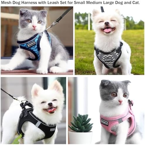 Dog Harness with Leash Set, Step-in Adjustable Puppy Pet Vest, Cranberry XL - Image 6