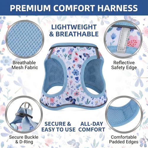 Mihqy Step in Dog Harness and Leash Set, Soft Breathable Mesh - Image 2