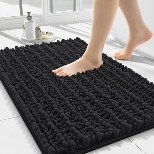 Smiry Bathroom Rugs 24X16, Extra Soft Rubber Backing Chenille Bath Mats by Smiry