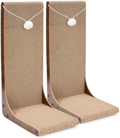 2-Pack L-Shaped Cat Scratching Board Cardboard Cat Scratcher by Unknown