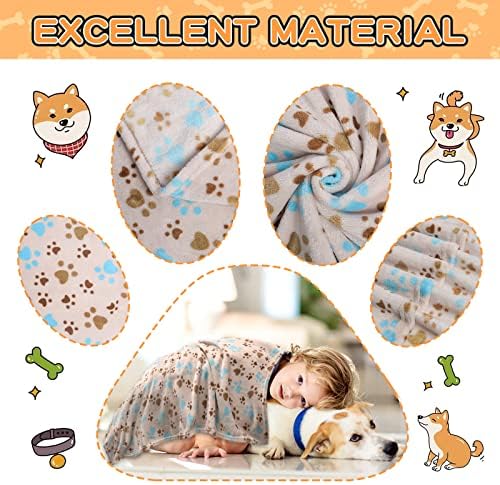 Rezutan Blanket for Large Dogs & Cats Soft Reversible Cute Paw 40"x31" - Image 3
