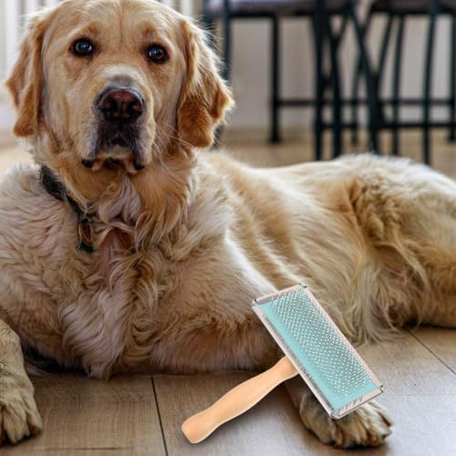 Pet Hair Remover Brush for Dogs and Pets Stainless Needle and Wooden Handle - Image 3