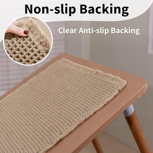 Waffle Bath Mat, Boho Bathroom Rug Non Slip Washable, 18 x 30 - Image 5
