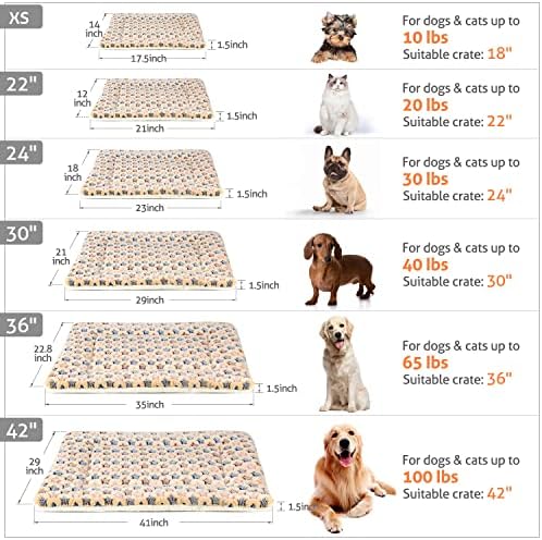 Mora Pets Dog Bed Crate Pad Ultra Soft Pet Mat Star Print 22 Inch Brown - Image 5