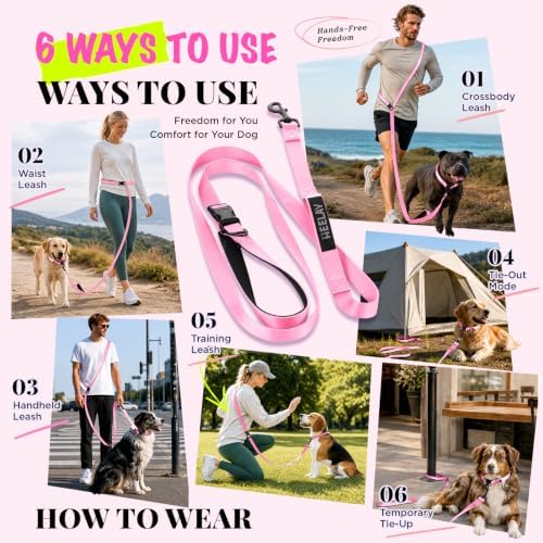 Hands Free Dog Leash, 5.9-8.2ft Multifunctional Crossbody Rope - Image 6
