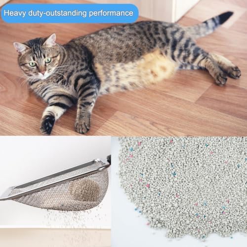 Cat Litter Scoop, Stainless Steel Cats Sturdy Mesh Scooper Kitty Metal Scooper - Image 6