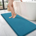 OLANLY Memory Foam Bathroom Runner Rugs 47x17, Long Bath Mats, Peacock Blue by OLANLY