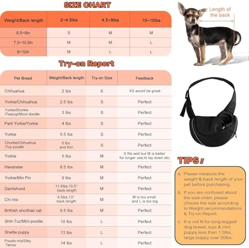 YUDODO Pet Sling Carrier for 10-15 lbs Small Dogs Puppy Crossbody Carrier - Image 3