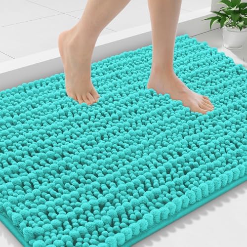 Smiry Bathroom Rugs 36X24, Extra Soft Rubber Backing Chenille Bath Mats by Smiry