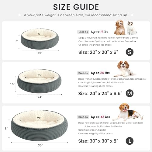 Love's cabin Round Donut Cat and Dog Cushion Bed, 24in Pet Bed - Image 4