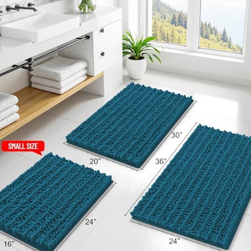 Smiry Bathroom Rugs 36X24, Extra Soft Rubber Backing Chenille Bath Mats - Image 2