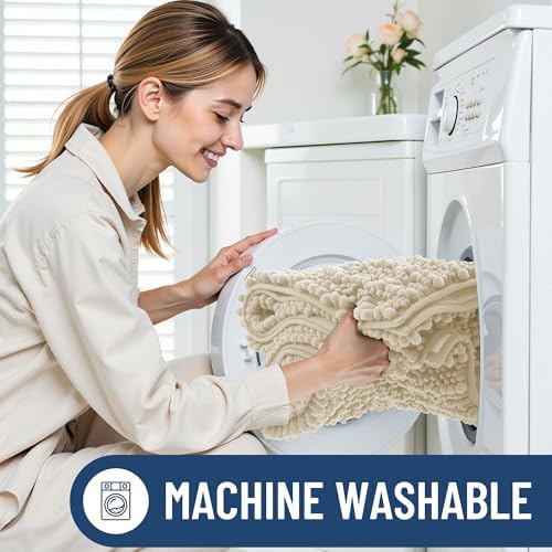 Smiry Bathroom Rugs 48X32, Extra Soft Rubber Backing Chenille Bath Mats - Image 6