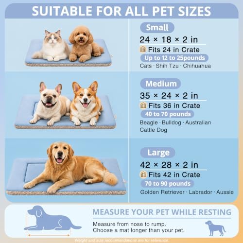 Dog Cooling Mat 35"x24"x2", Reversible Warm & Cooling Crate Pad - Image 3