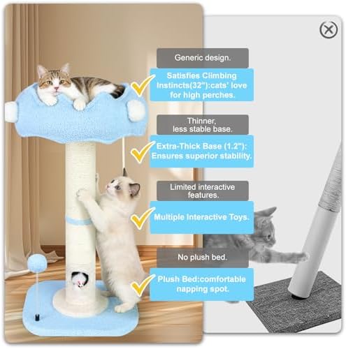 Tall Cat Scratching Post for Indoor Cats, Sisal Scratching Post - Image 4