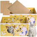 Tlence 2 Pack Cardboard Cat Scratcher Box, Butterfly Pattern Cat Hideaway House by Tlence