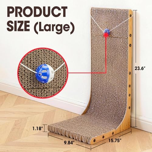 2 Pack Cat Scratcher, 23.6 Inch L Shape Vertical Cat Scratching Board - Image 2