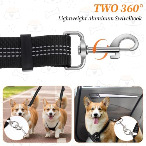 Double Dog Leash for Two Dogs, No Pull Two Dog Leash, No Tangle for Small 2 - Image 4