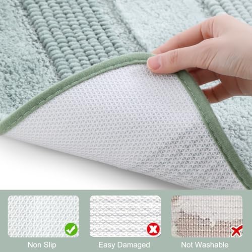 Kmson Ombre Chenille Bathroom Rugs, Ultra Soft Washable Shaggy Bath Rugs - Image 5