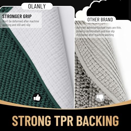 OLANLY Thick Chenille Bathroom Runner Rugs Mats 44x24 - Image 5