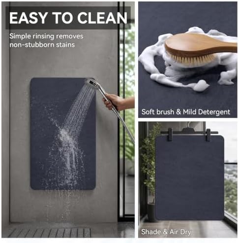 MontVoo -Bath Mat Rug-Rubber Backing Non Slip Quick Dry Absorbent Thin Bathroom - Image 6