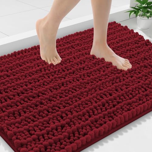 Smiry Bathroom Rugs 36X24, Extra Soft Rubber Backing Chenille Bath Mats by Smiry