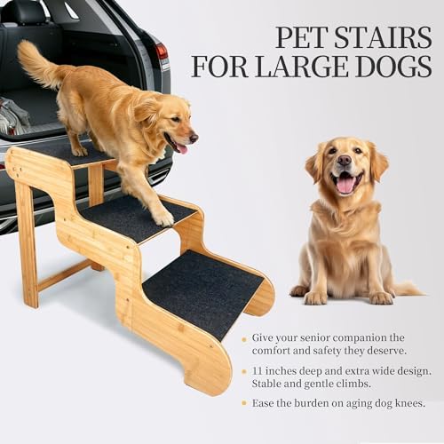 Extra Wide Dog Stairs for Large Dogs, Supports Up to 160 LB - Image 3