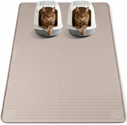 Silicone Cat Litter Mat for Litter Box 57”x40” Large Cat Mat by Bartuke