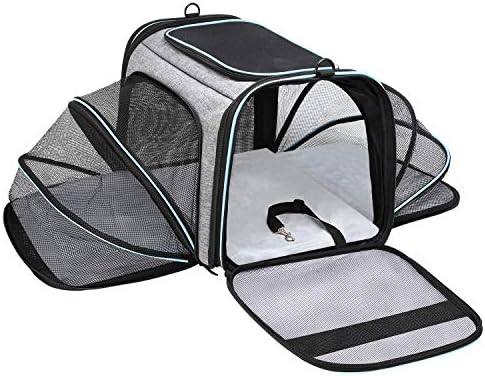 Airline Approved Portable Pet Carrier 2 Sides Expandable Soft-Sided Large Cats by MASKEYON