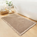 Waffle Bath Mat, Boho Bathroom Rug Non Slip Washable, 18 x 30 by GRLYUH