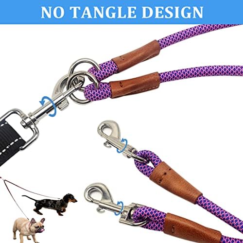 8 FT Double Dog Leash, 2 Way Mulitiple Dog Leash Detachable No Tangle - Image 2