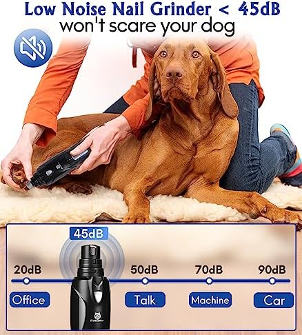 Petsaunter Dog Nail Grinder, 3 Grinding Heads, LED Light, Touch-Switch - Image 6