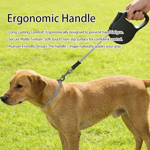 Retractable Dog Leash for Medium & Large Dogs up to 80 lbs, One-Handed Brake - Image 4