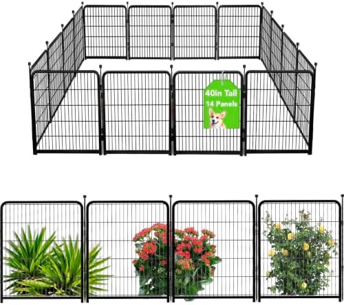Getlay Garden Fence 40 Inch 14 Panels Without Gate, Total 31 Ft Garden Fence by Getlaygardenfence