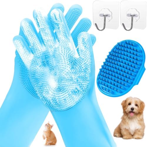 Dog Grooming Gloves, Dog Washing Gloves Bathing Cat Brush Pet-Showerheads by eMMiuss