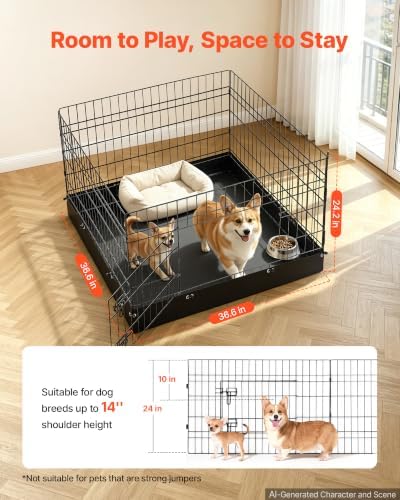 VEVOR Dog Playpen, 24 Inch 4-Panel Metal Puppy Pen - Image 2