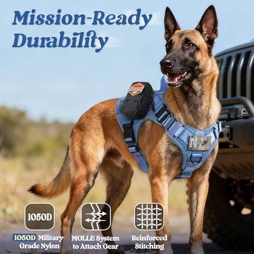 rabbitgoo Tactical Dog Harness X-Large, Heavy Duty Military No Pull Vest - Image 6