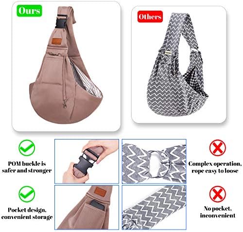 FDJASGY Small Dog Sling Cat Carrier Adjustable Strap Hands Free Reversible Pet - Image 5