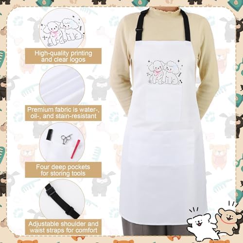 Dog Grooming Apron with 4 Pockets Grooming Apron - Image 3