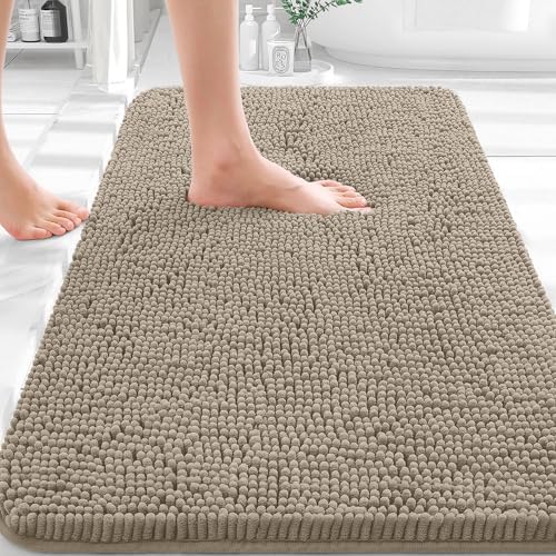 OLANLY Bathroom Rugs 36x24, Extra Soft Absorbent Chenille Bath Rugs by OLANLY
