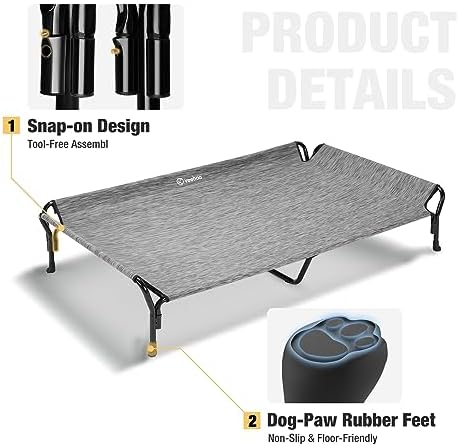 Veehoo Cooling Elevated Dog Bed, Raised Dog Cot - Image 4