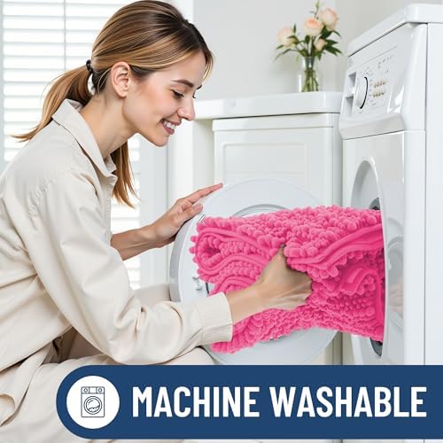 Smiry Bathroom Rugs 24X16, Extra Soft Rubber Backing Chenille Bath Mats - Image 6