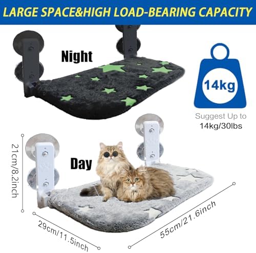 Foldable Cat Hammock for Window Glow in The Dark Cordless Cat Window Perch for - Image 2