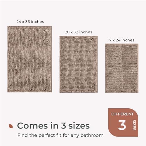FRESHMINT Chenille Bath Rugs Extra Soft and Absorbent Microfiber Shag Rug - Image 6