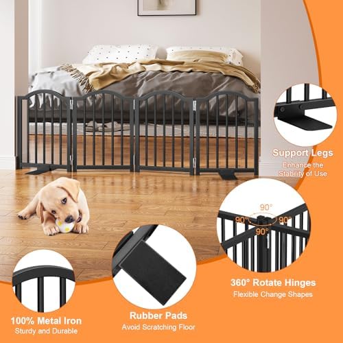 Snughome Short Dog Gate Indoor, Expands Up to 48’’ Wide Foldable Pet Gates - Image 5