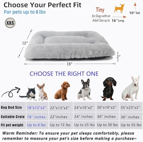 Crate Pads 18x12 Dog Bed for XX- Small Dogs and Indoor Cats Washable, Fluffy - Image 4