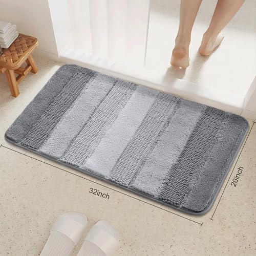 Kmson Ombre Chenille Bathroom Rugs, Ultra Soft Washable Shaggy Bath Rugs - Image 2