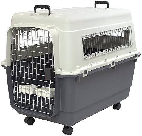 SportPet Designs Plastic Kennels Rolling Plastic Wire Door Travel Dog Crate- by SportPetDesigns